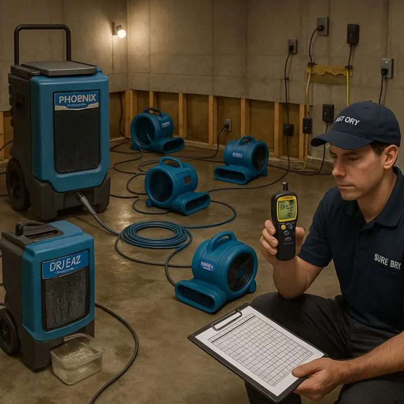 Structural Drying and Dehumidification process in Sidney, IL
